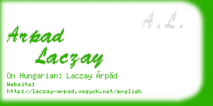 arpad laczay business card